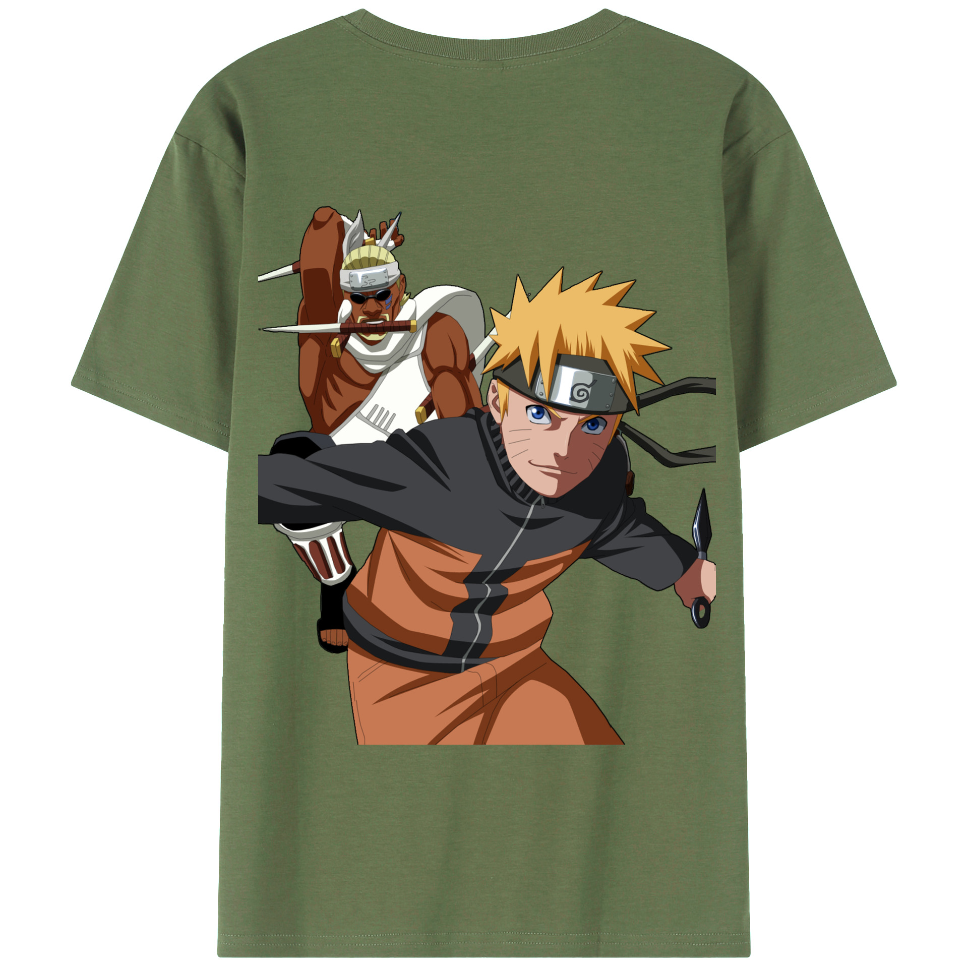 （画像用） NARUTO -ナルト- うずまき ナルト Uzumaki Naruto 綿100％ メンズ半袖Tシャツ（バックプリント） 通気性